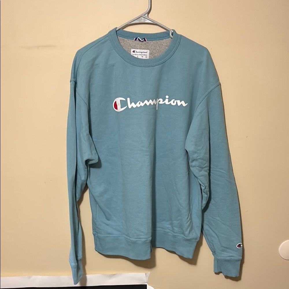 Champion Men's Teal Crewneck Sweater